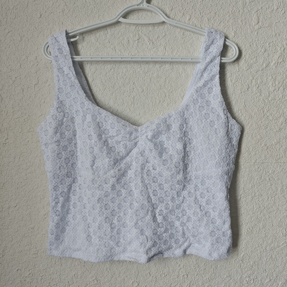 NWT White Cropped Tank
